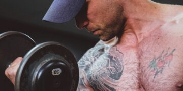 Dumbell curls weight lifting