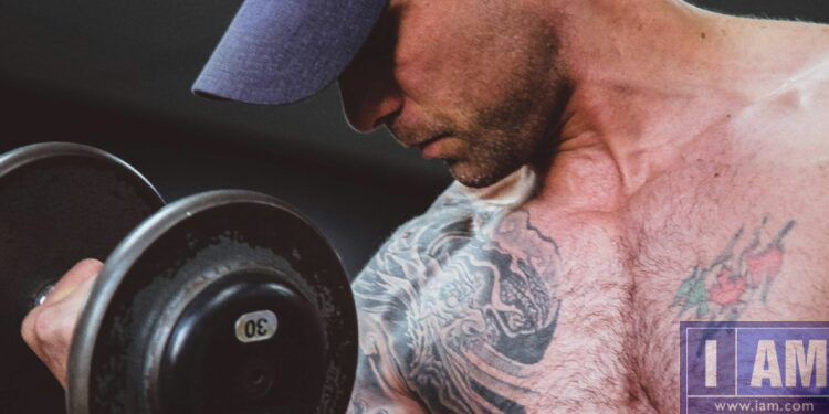 Dumbell curls weight lifting