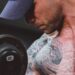 Dumbell curls weight lifting