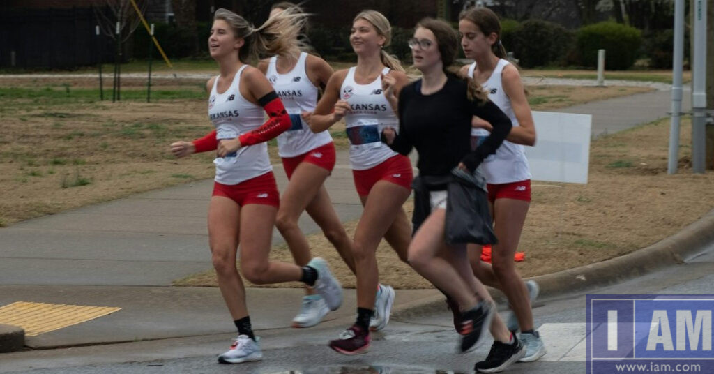 Girls cross country race