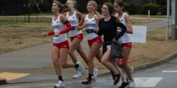 Girls cross country race