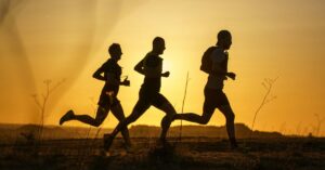 Runners morning sillhouette