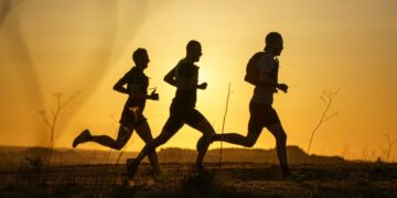 Runners morning sillhouette