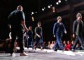 Masculine modeling runway