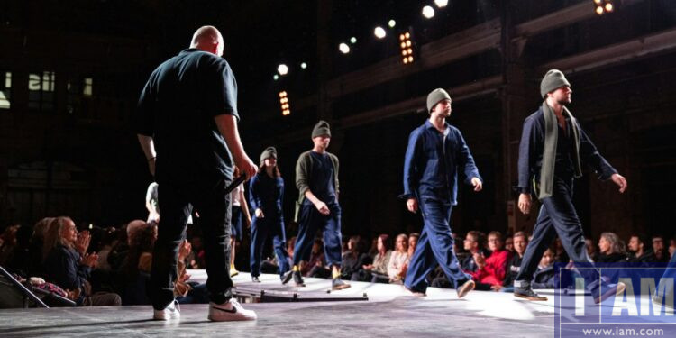 Masculine modeling runway