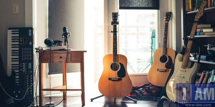 Acoustic and electric guitars